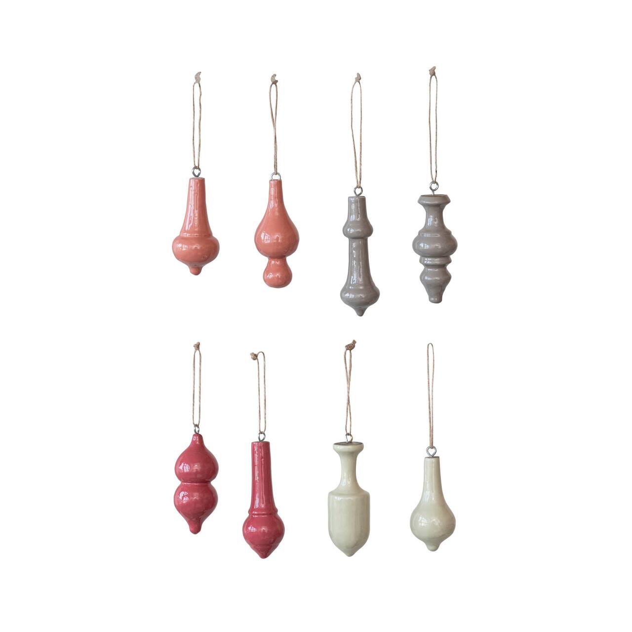 Hello Honey® Multicolor Enameled Mango Wood Finial Ornament Set